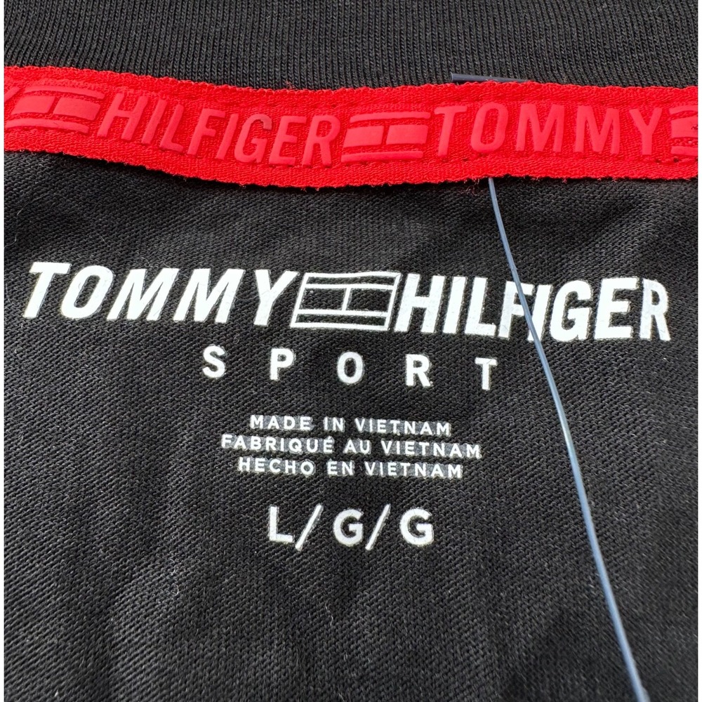 Tommy Hilfiger Sport T-Shirt Black Cotton Short Sleeve Logo Women's Large NWT - Picture 5 of 11
